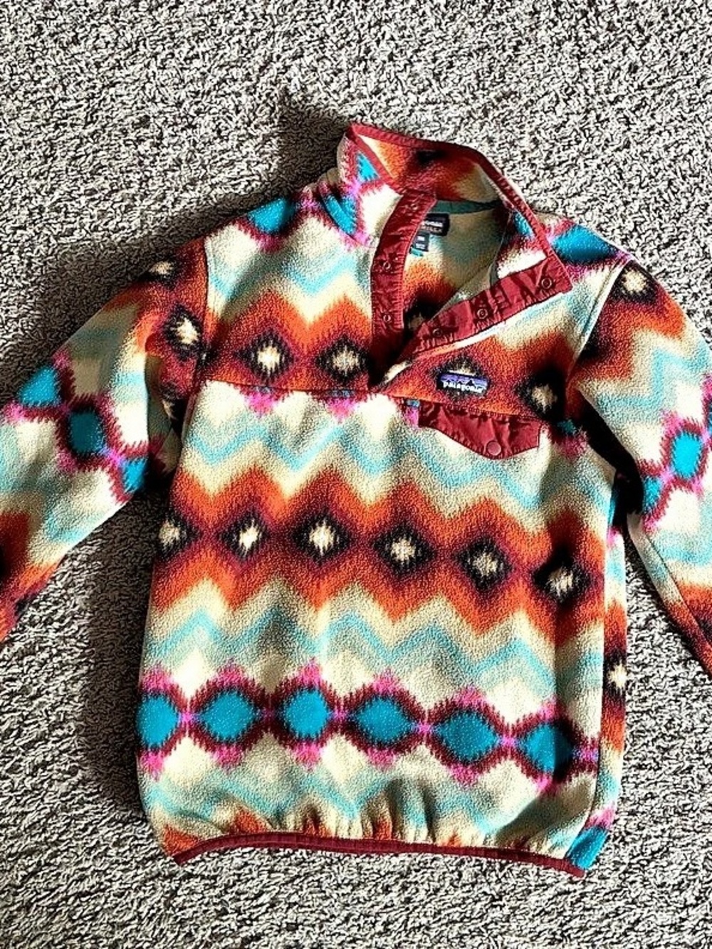 Patagonia Women's Synchilla Snap-T Pullover Fleece Aztec Geometric Print XXS
